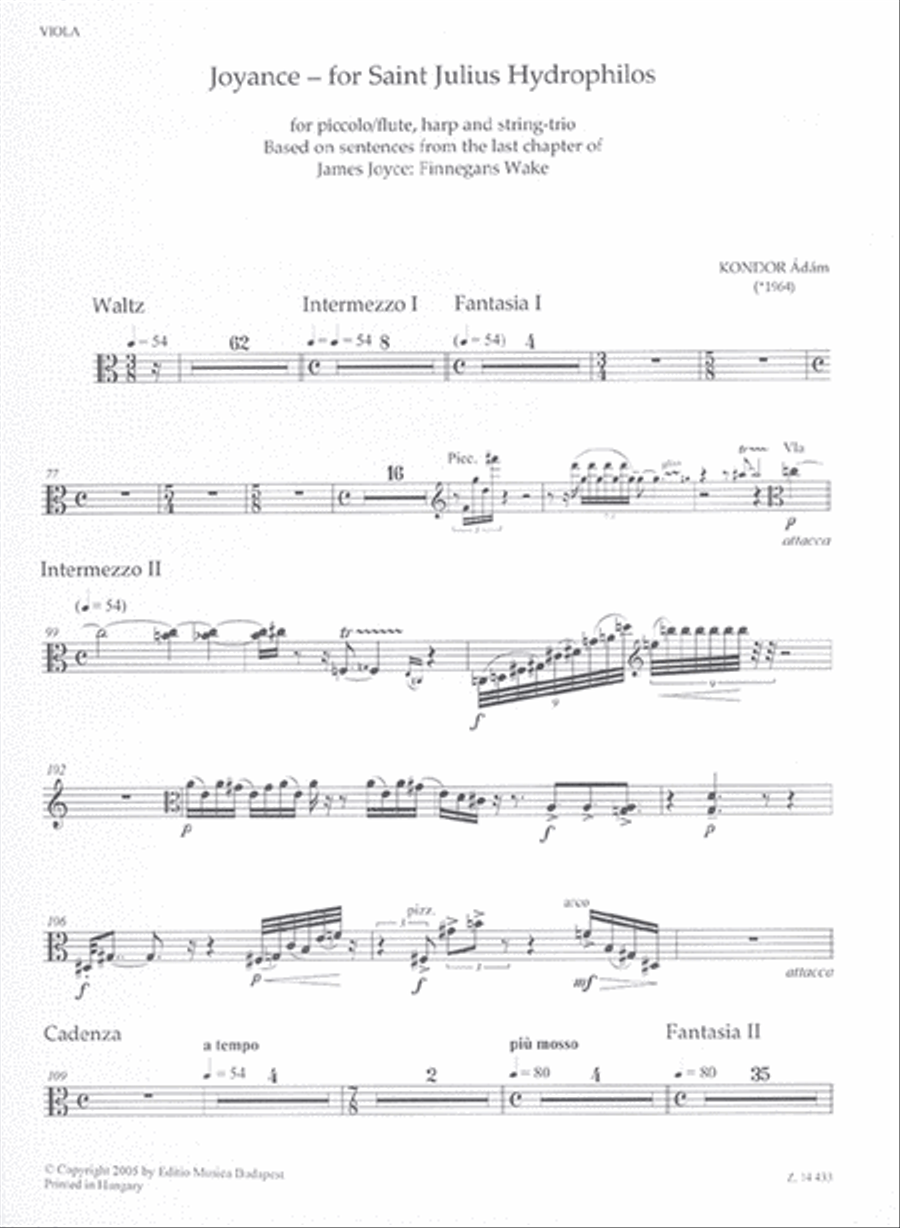 Joyance - for Saint Julius Hydrophilos for picco Flute scores gallery preview page 2