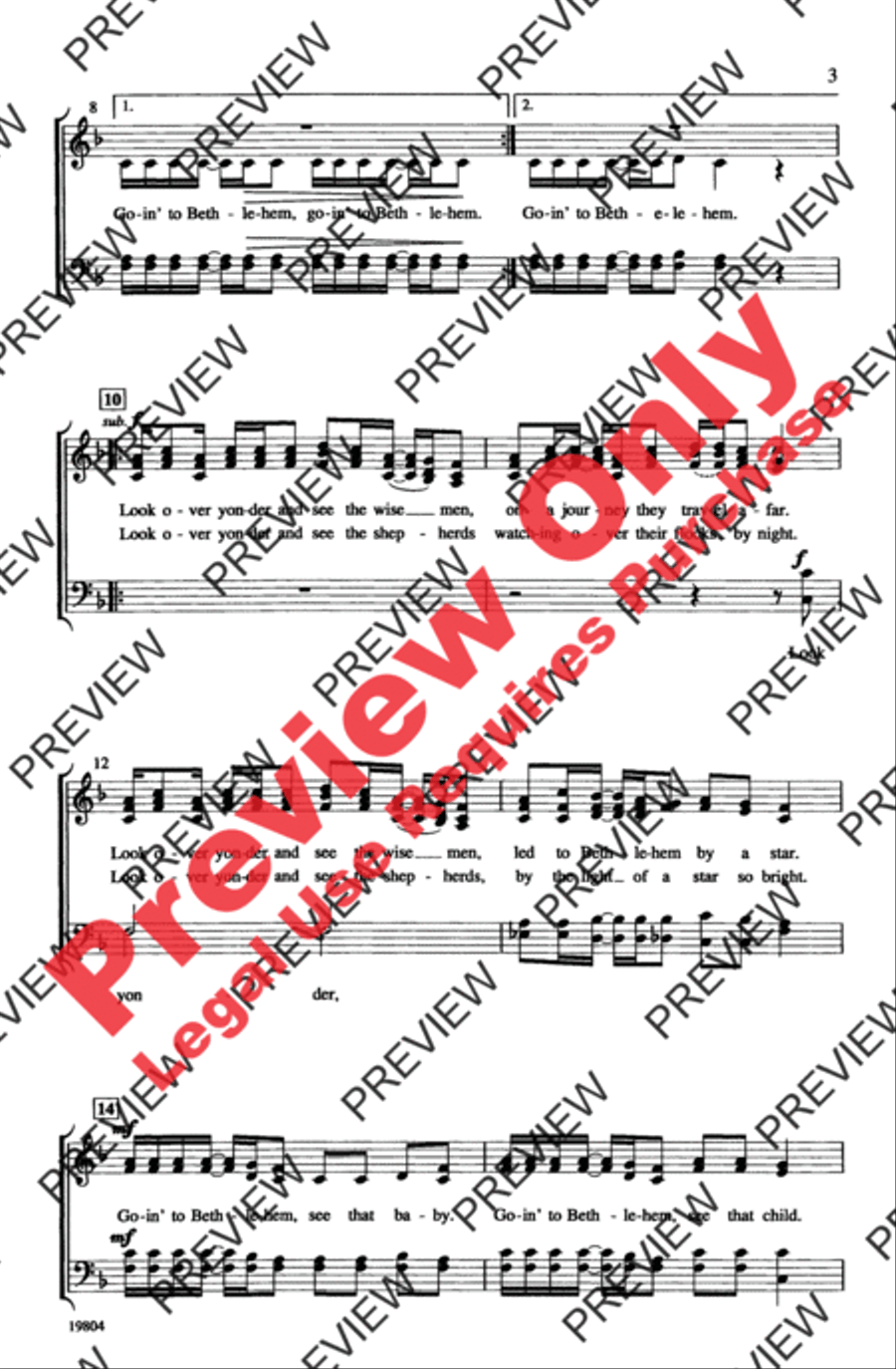Goin' to Bethlehem 4-Part scores gallery preview page 3