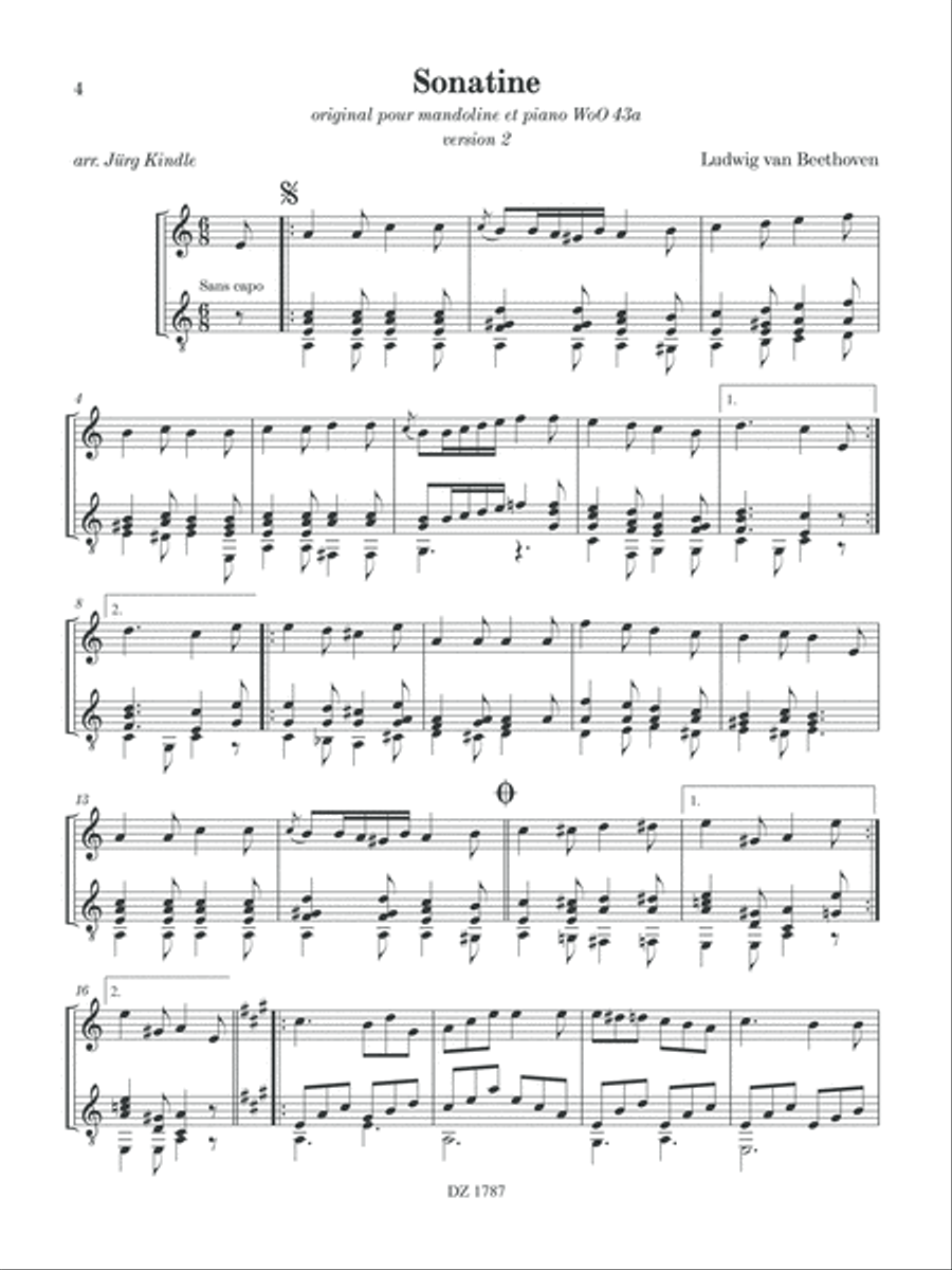 Sonatine 43a Classical Guitar scores gallery preview page 4