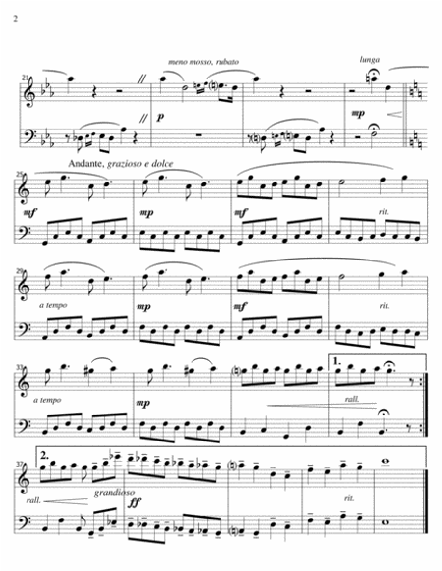 Petofi Elegy-Liszt-flute-cello duet Flute scores gallery preview page 2
