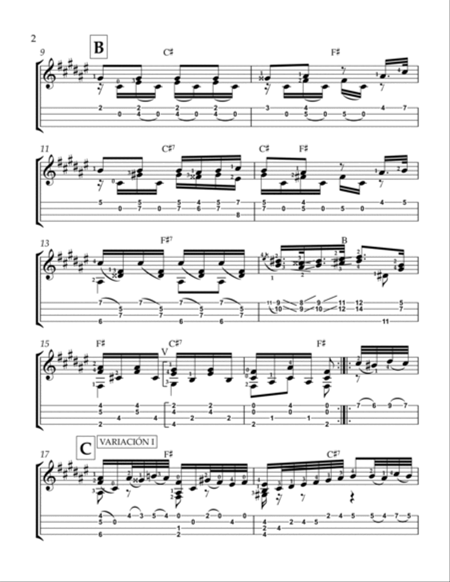 Variaciones sobre tema de Mozart Ukulele scores gallery preview page 2