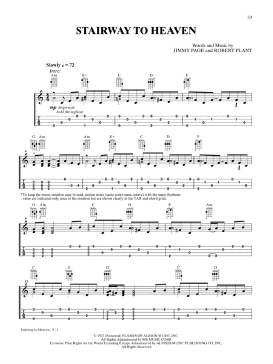 Stairway to Heaven Ukulele scores gallery preview page 1
