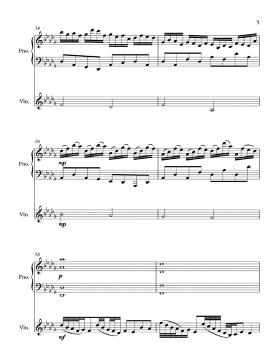 Piano X Violin String Duet scores gallery preview page 5