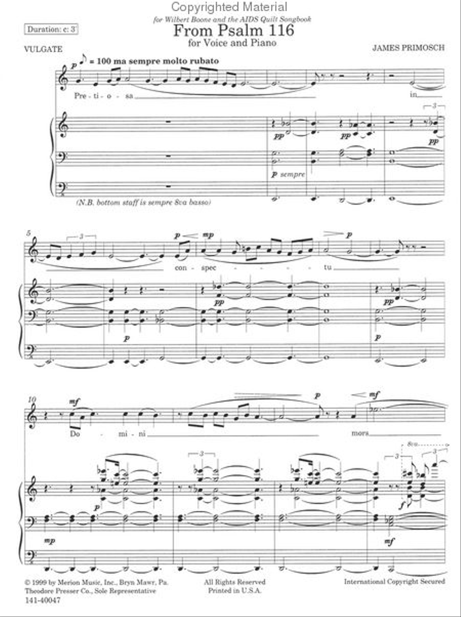 From Psalm 116 Chamber Music scores gallery preview page 2
