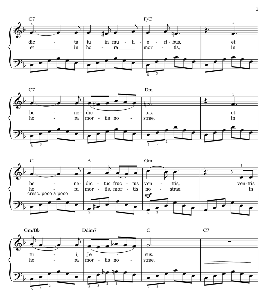 Ave Maria Easy Piano scores gallery preview page 3