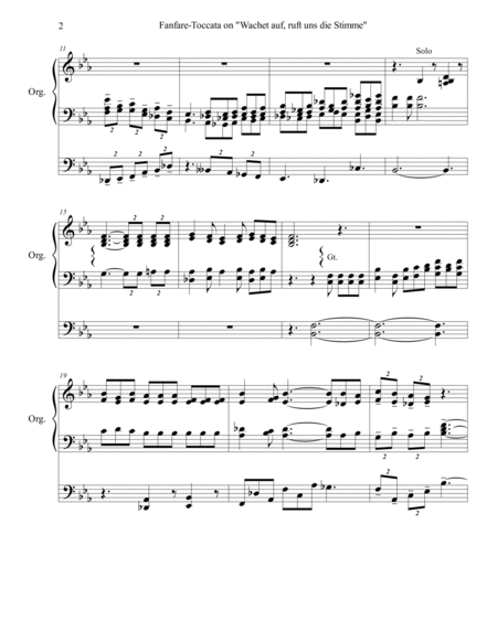 Fanfare-Toccata on "Wachet auf, ruft uns die Stimme" (organ solo), by Brenda Portman