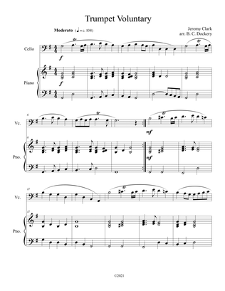 Book cover for Trumpet Voluntary (Cello Solo) with piano accompaniment