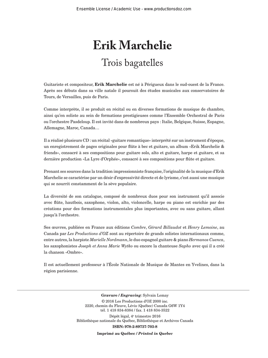 Trois bagatelles Violin scores gallery preview page 1