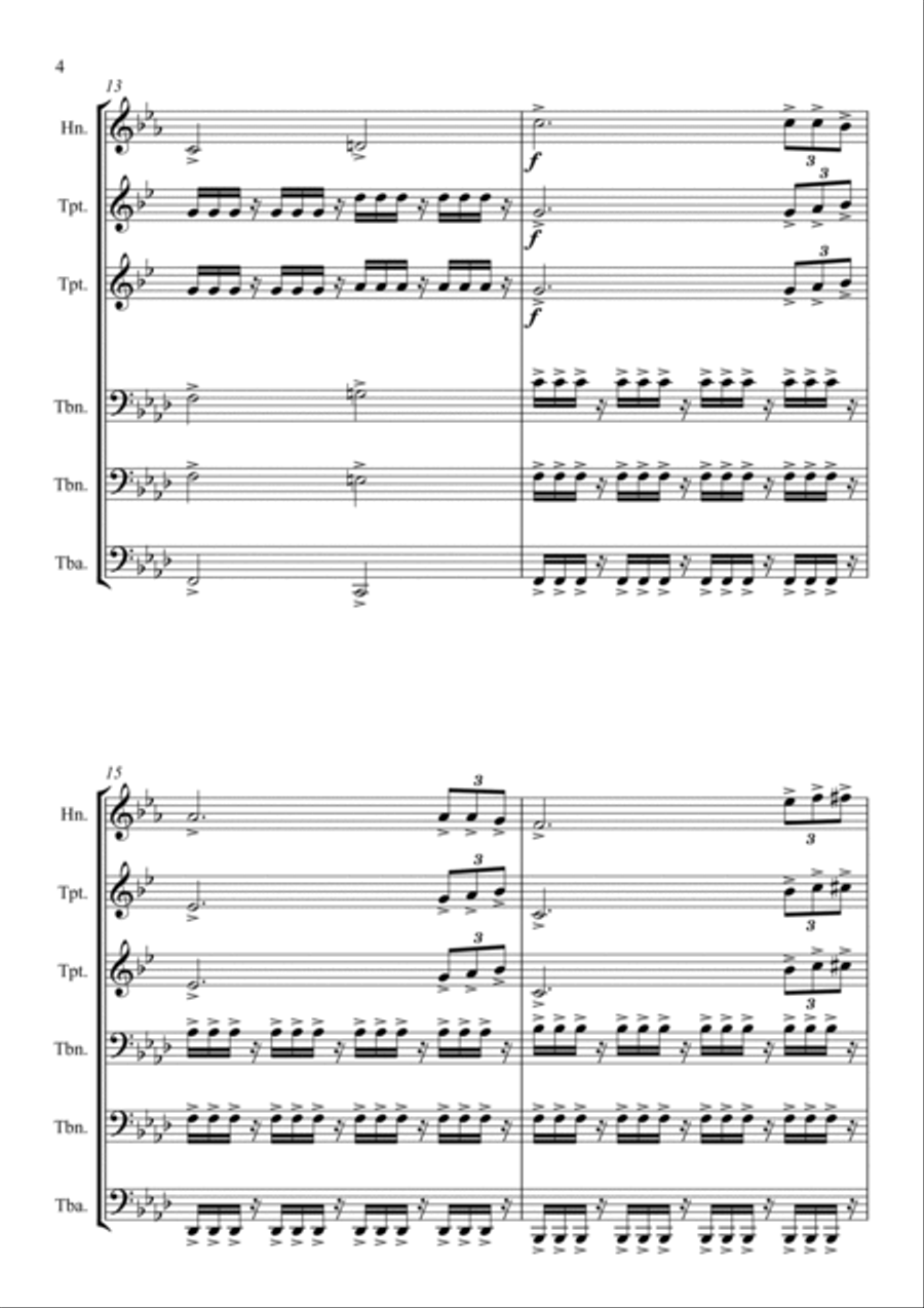 Loki Green Theme Brass Ensemble scores gallery preview page 4