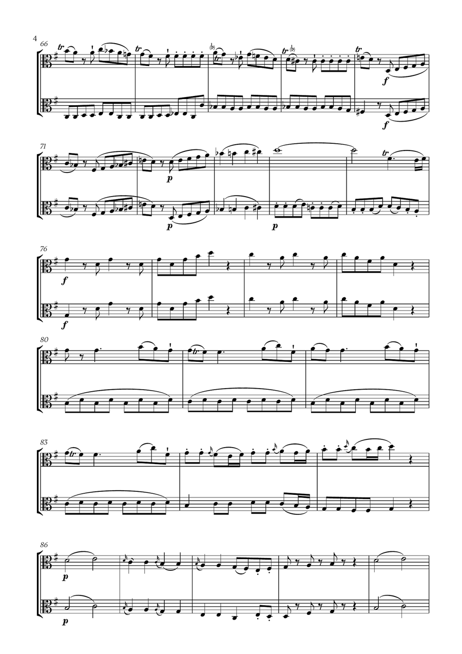 W. A. Mozart - Eine Kleine Nachtmusik (for Viola Duet) String Duet scores gallery preview page 4