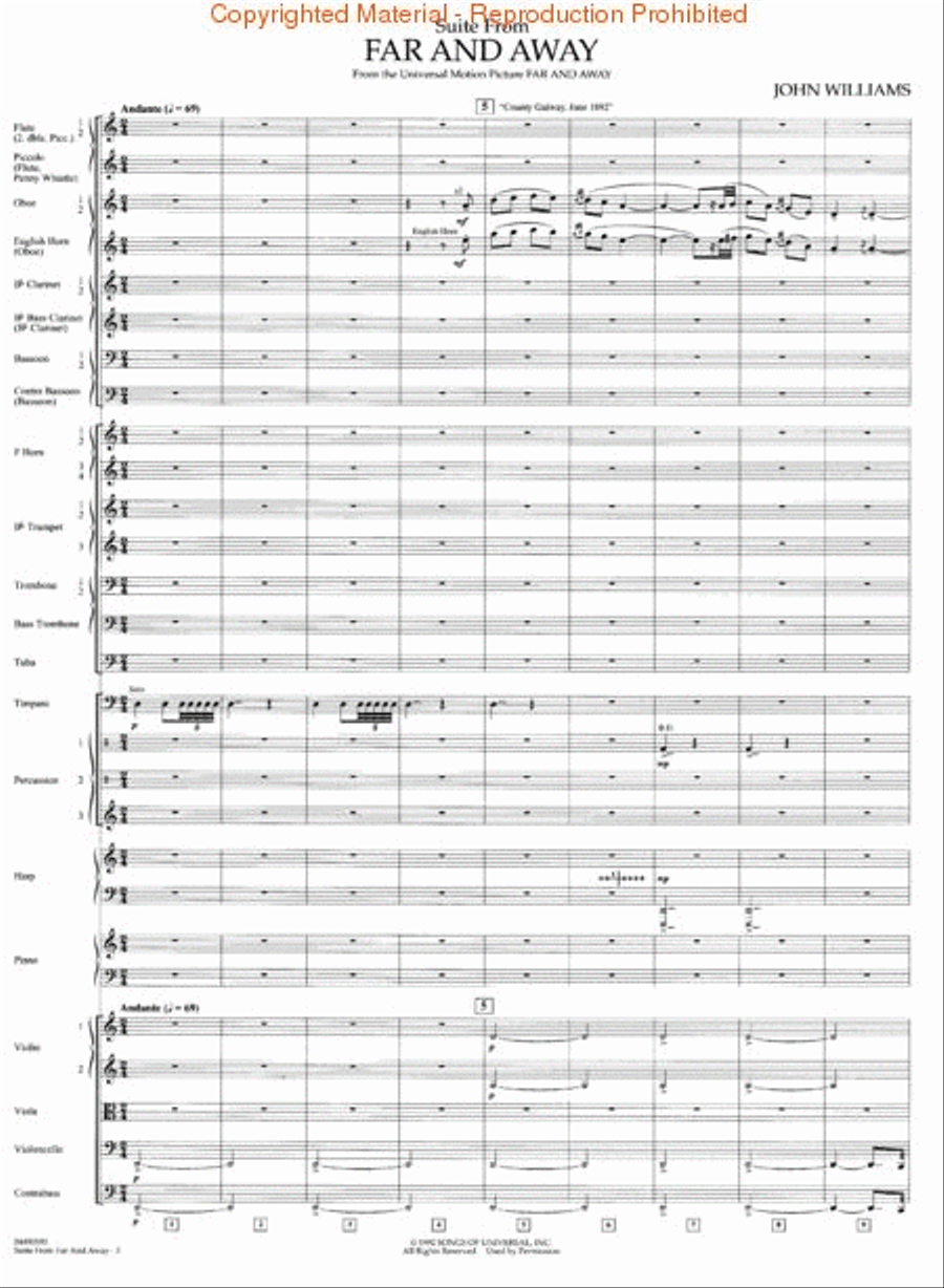 Suite from Far and Away Full Orchestra scores gallery preview page 3