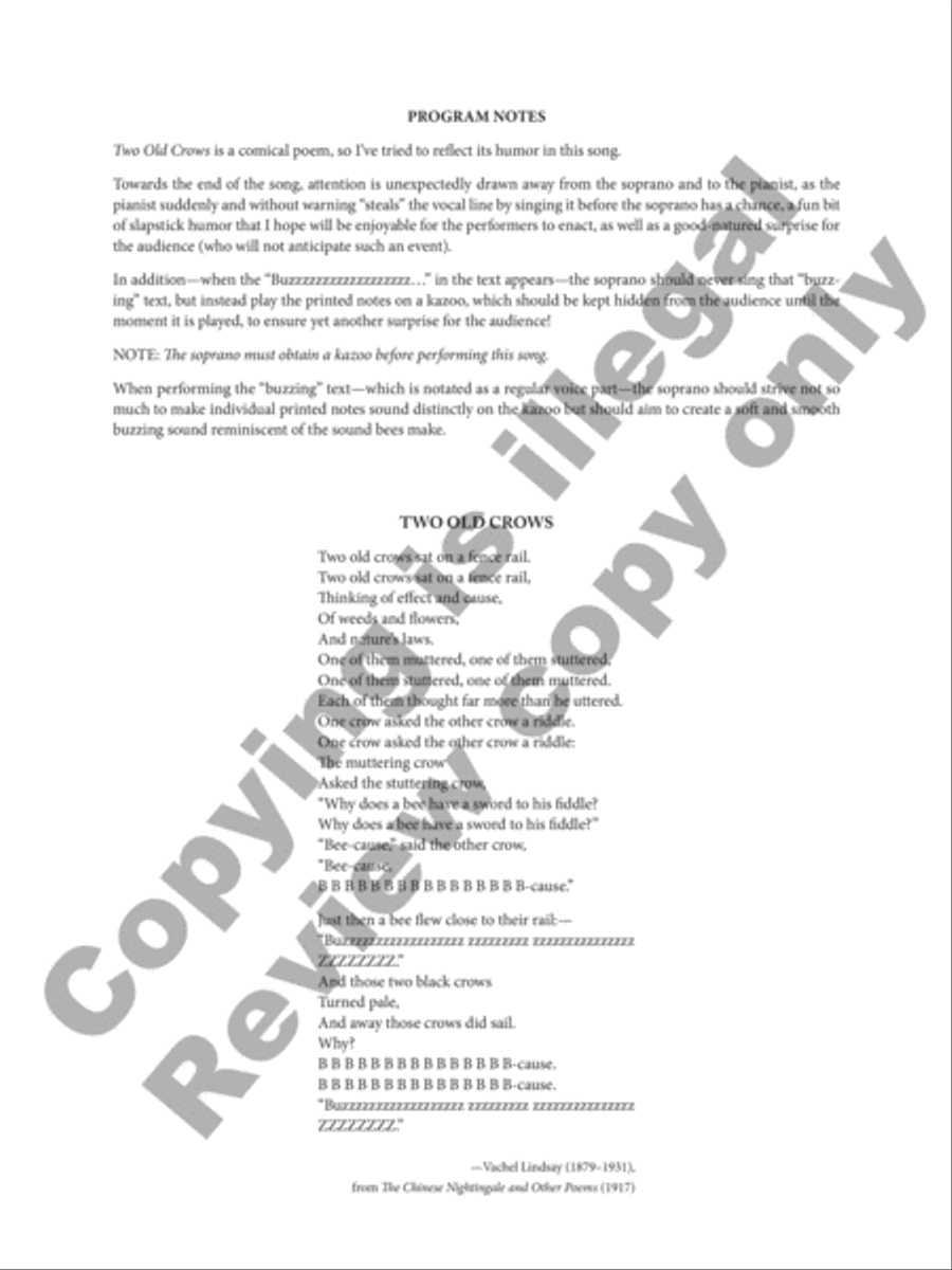 Two Old Crows Soprano Voice scores gallery preview page 3
