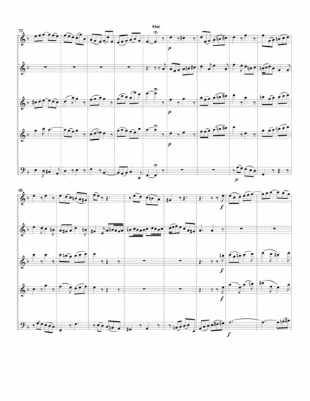 Aria: Lass uns, o hoechster Gott from Cantata BWV 41 (arrangement for 5 recorders)