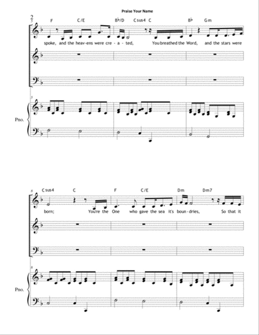 Praise Your Name 3-Part scores gallery preview page 2