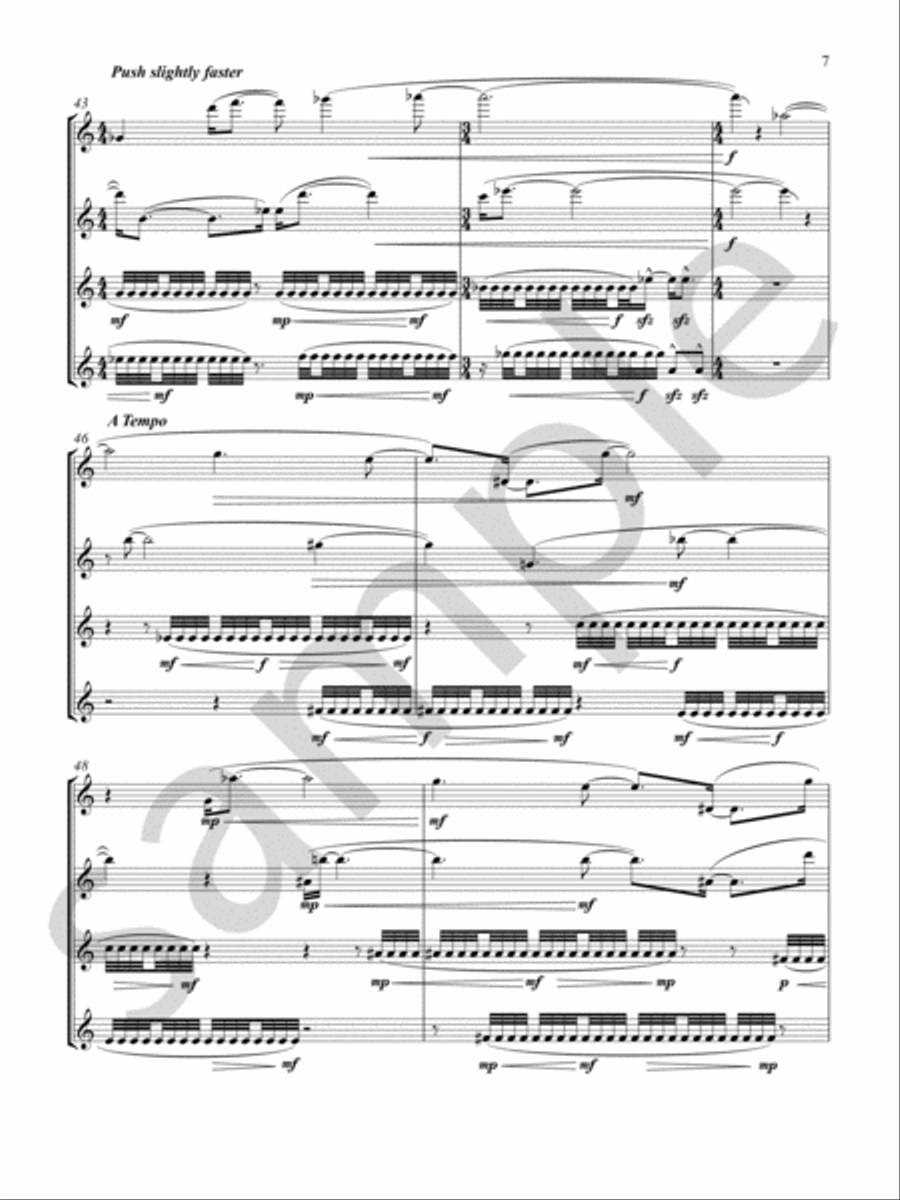 Flight of Icarus Saxophone Quartet scores gallery preview page 7