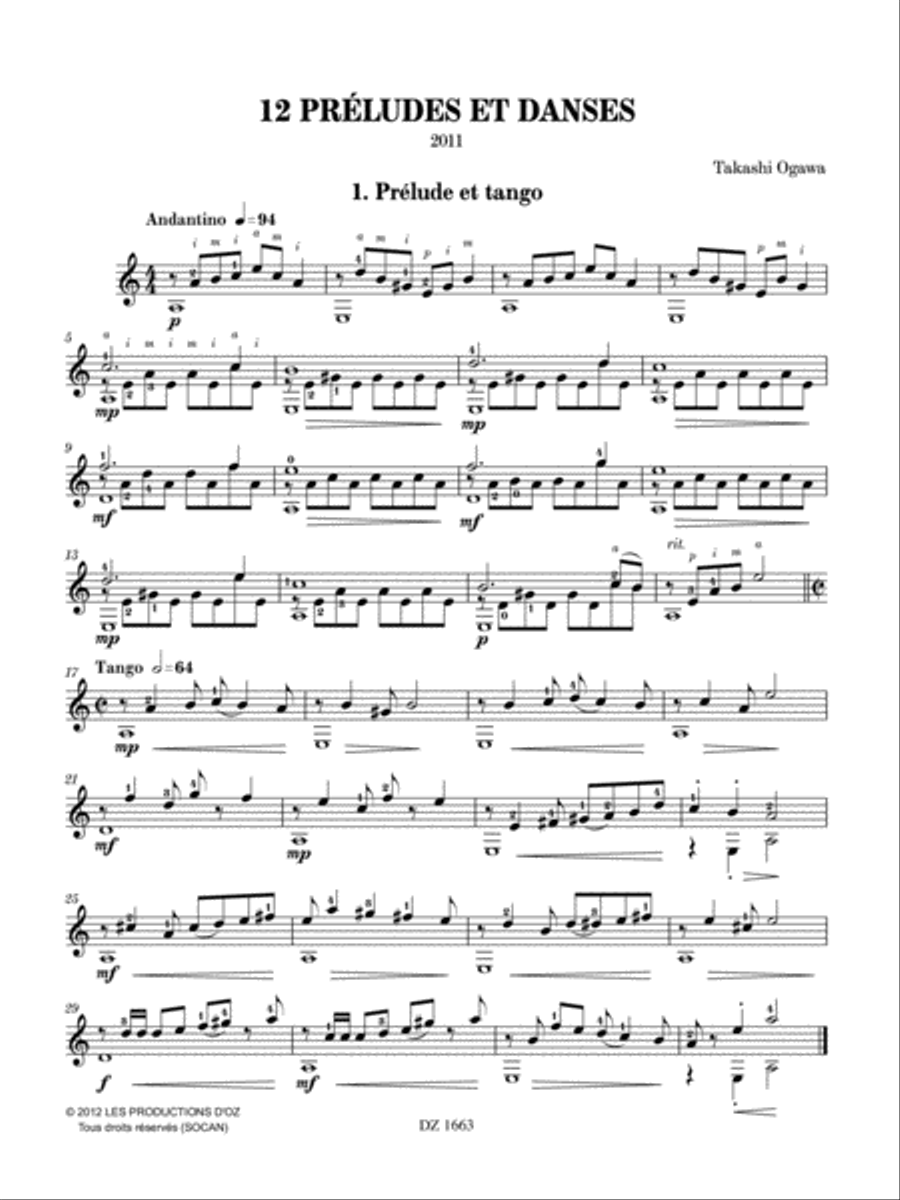 12 Préludes et danses Classical Guitar scores gallery preview page 3