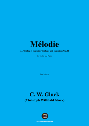 Book cover for C. W. Gluck-Mélodie(Ballet II),for Violin and Piano