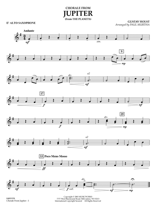 Chorale from Jupiter - Eb Alto Saxophone
