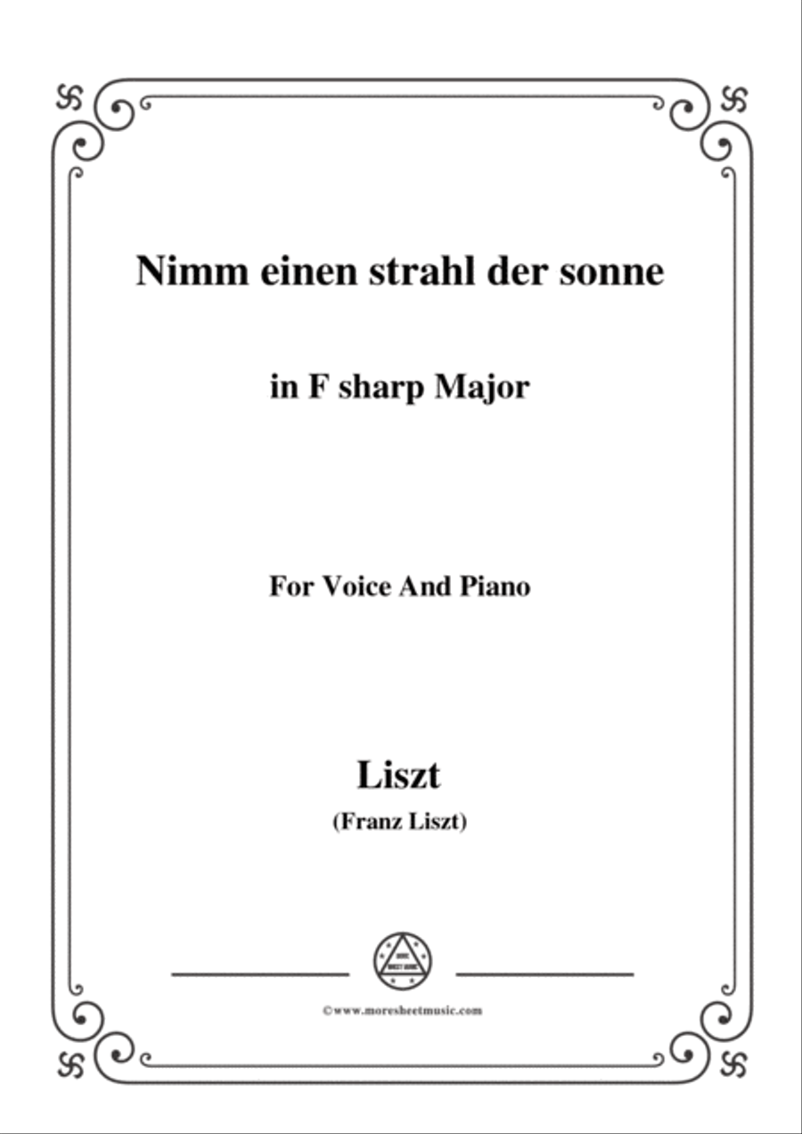 Liszt-Nimm einen strahl der sonne in F sharp Major,for Voice and Piano Voice Solo scores gallery preview page 1