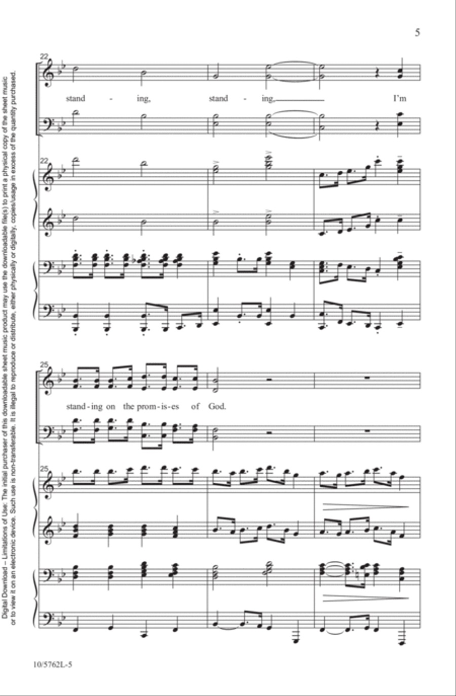 Standing on the Promises Standing on the Promises 4-Part scores gallery preview page 5