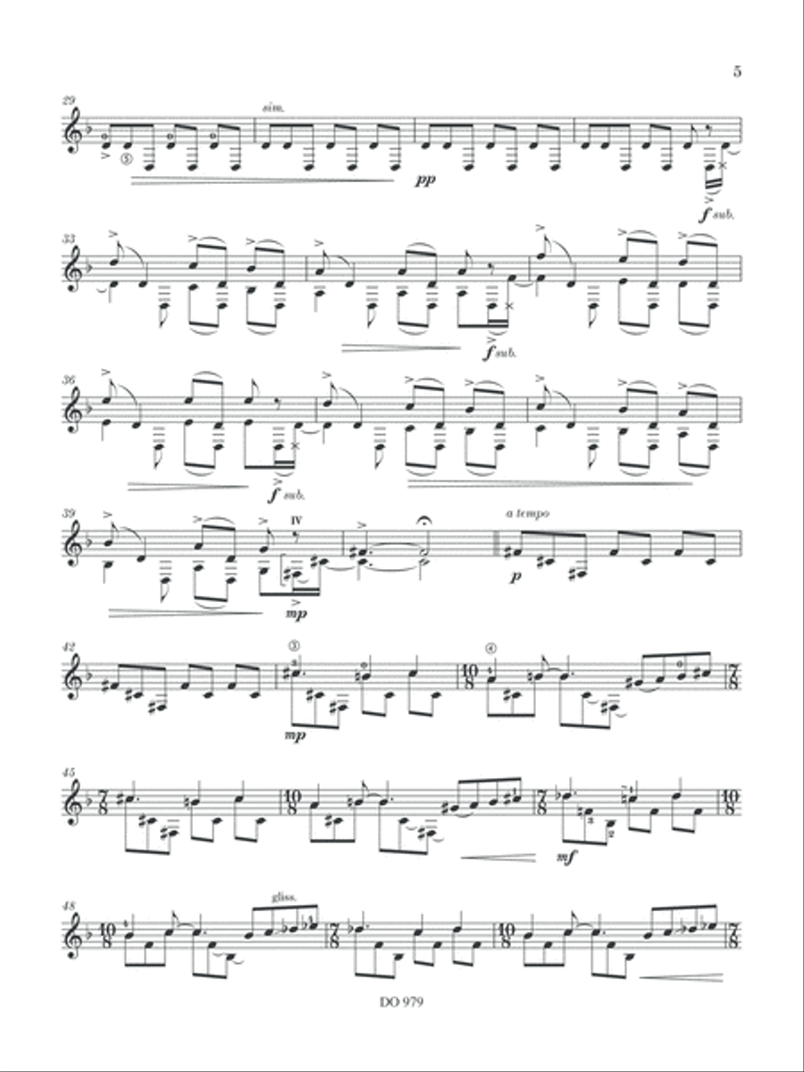 Étude en Ré mineur / Mahlérienne Classical Guitar scores gallery preview page 5