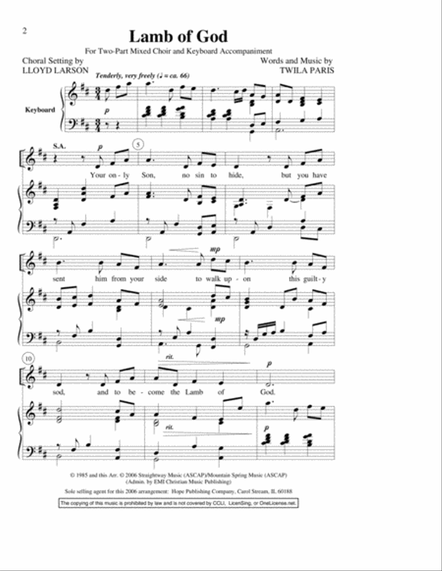 Lamb of God 4-Part scores gallery preview page 2