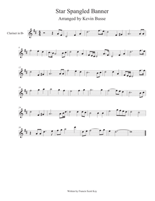 Star Spangled Banner - (Whitney Houston Version) - Clarinet