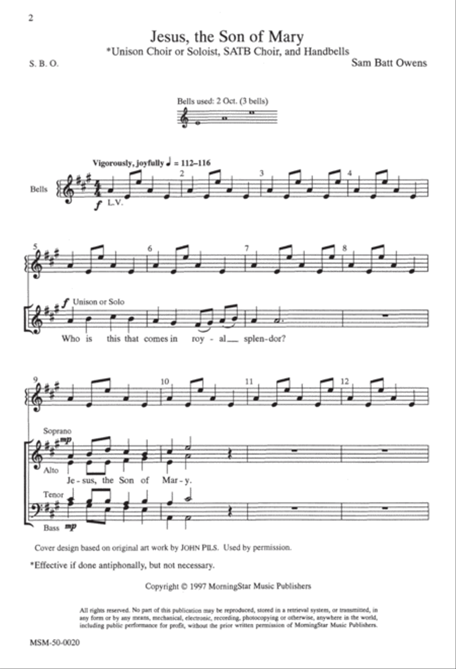 Jesus, the Son of Mary Jesus, the Son of Mary 4-Part scores gallery preview page 1
