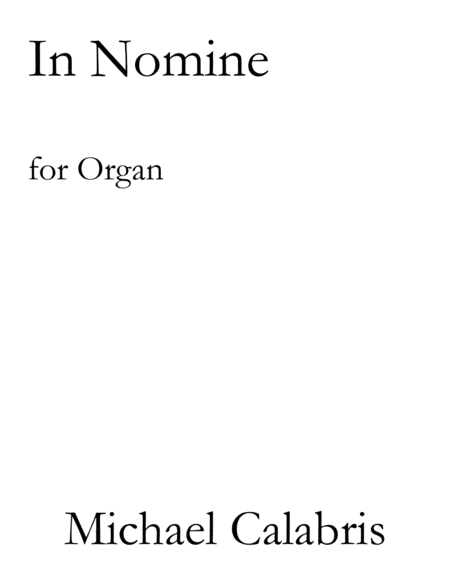 In Nomine (for Organ)