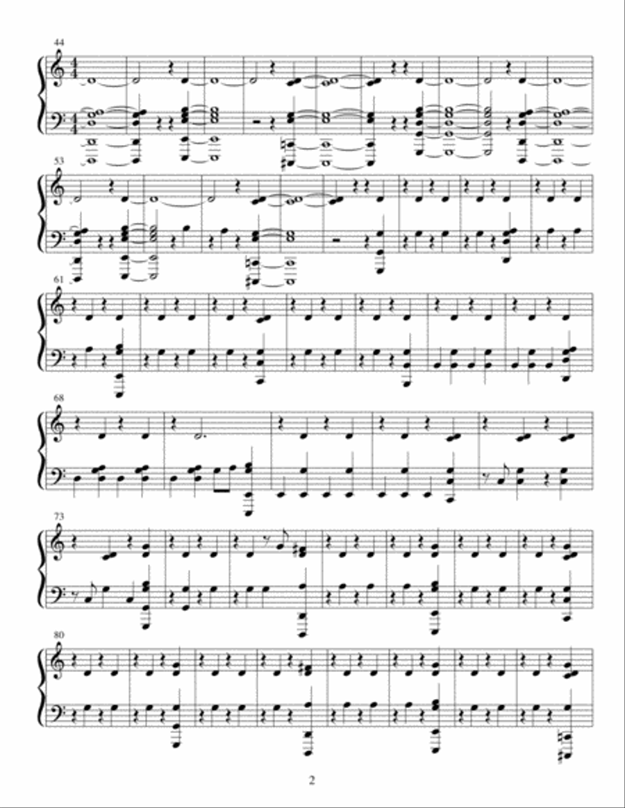 Forever (we Sing Hallelujah) Piano Solo scores gallery preview page 2