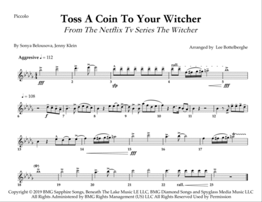 Toss A Coin To Your Witcher Marching Band scores gallery preview page 5