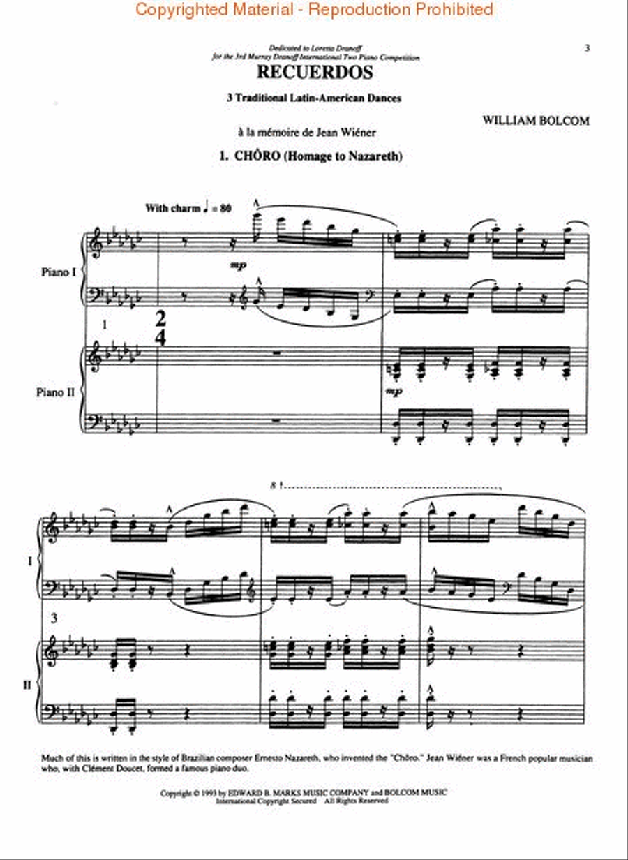Recuerdos Piano Duet scores gallery preview page 4