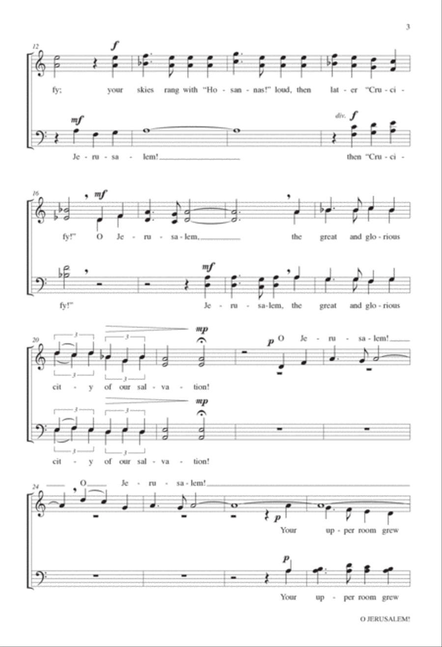 O Jerusalem! 4-Part scores gallery preview page 3