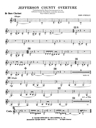 Jefferson County Overture: B-flat Bass Clarinet