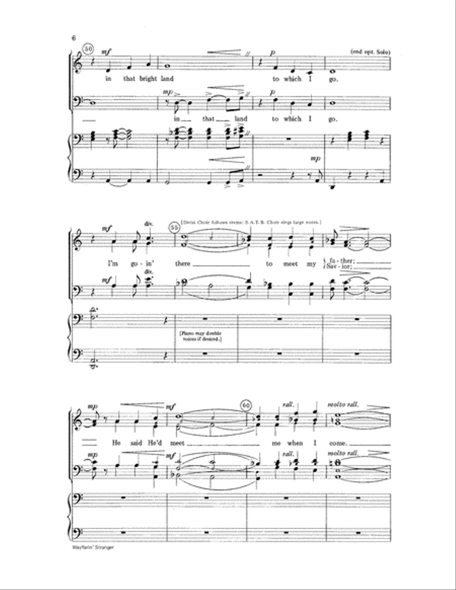 Wayfarin' Stranger 4-Part scores gallery preview page 6