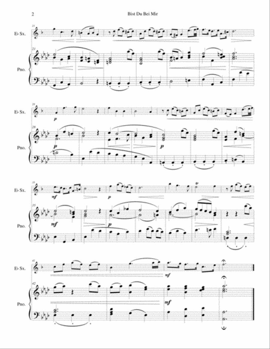Bist Du Bei Mir for Alto Saxophone & Piano Alto Saxophone scores gallery preview page 3