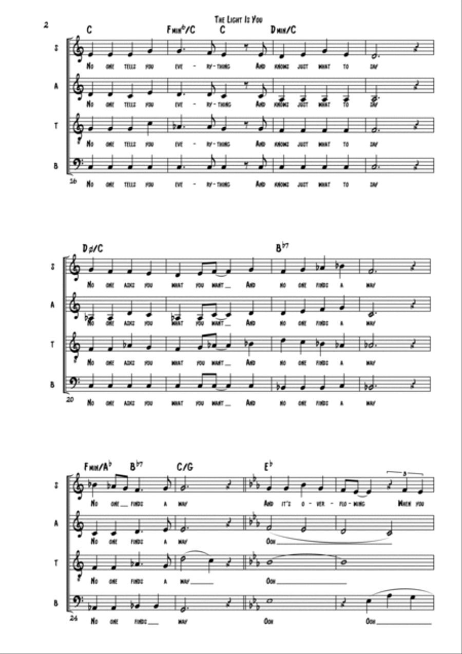The Light Is You 4-Part scores gallery preview page 2