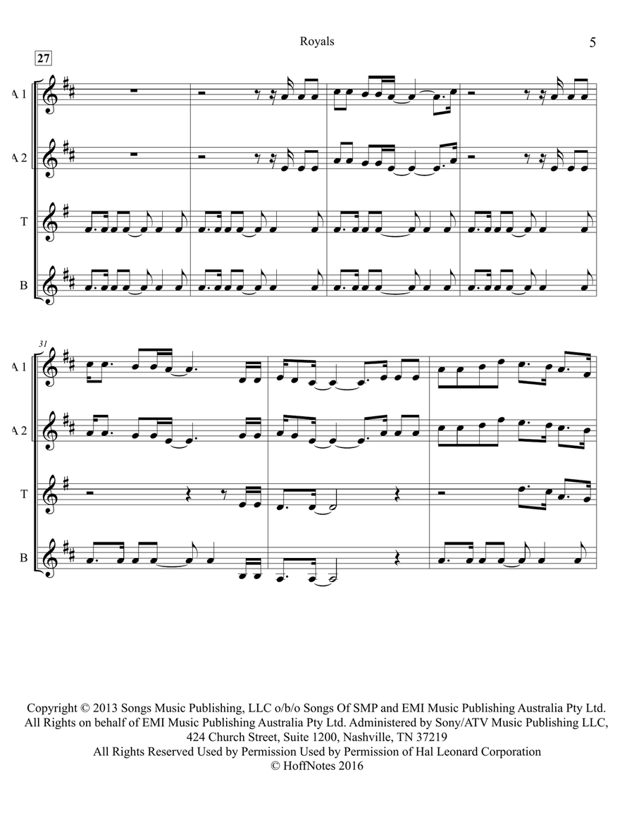 Royals Woodwind Quartet scores gallery preview page 5