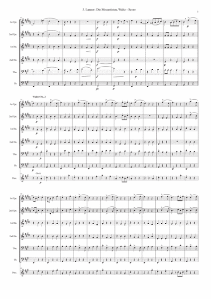 Die Mozartisten, Waltz Op. 196, for brass sextet