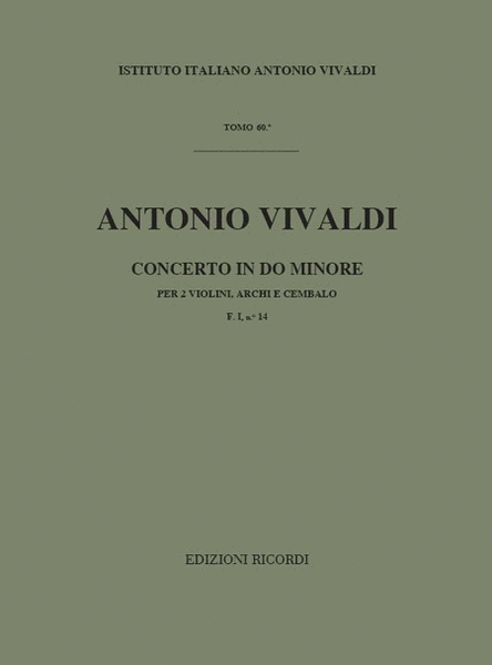 Concerto Per Vl. Archi E B.C.: Per 2 Vl. In Do