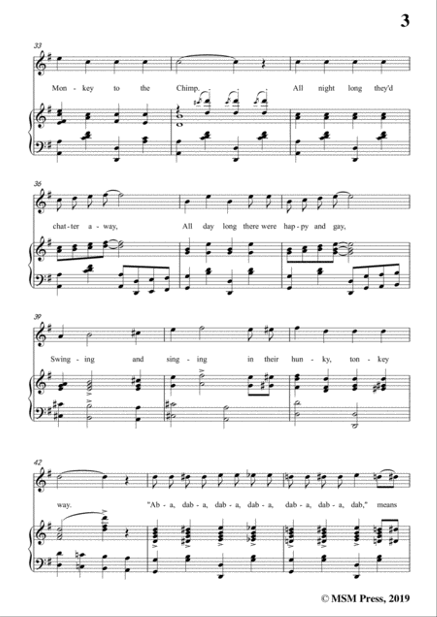 Walter Donaldson-Aba Daba Honeymoon,in G Major,for Voice&Piano Voice scores gallery preview page 5