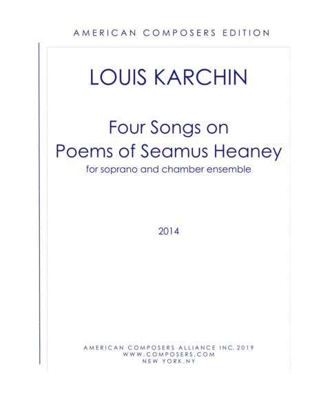 [Karchin] Four Songs on Poems of Seamus Heaney (Chamber)