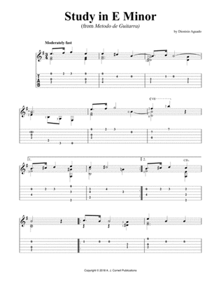 Study in E Minor (from Metodo de Guitarra)