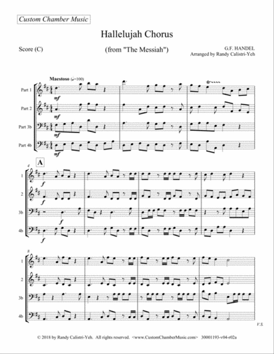 Hallelujah Chorus - Handel Messiah (duet/trio/quartet for strings, woodwind, or mixed) String Orchestra scores gallery preview page 2