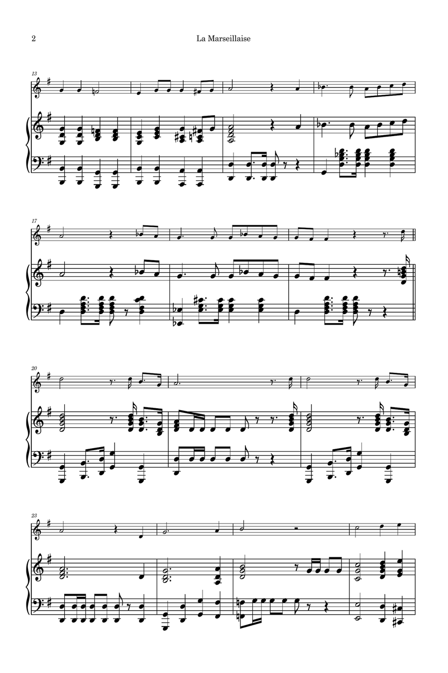 La Marseillaise. Violin and piano duo (only score) Violin Solo scores gallery preview page 2