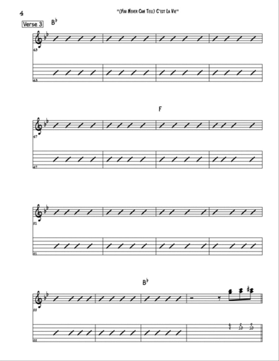 C'est La Vie (you Never Can Tell) Electric Guitar scores gallery preview page 4