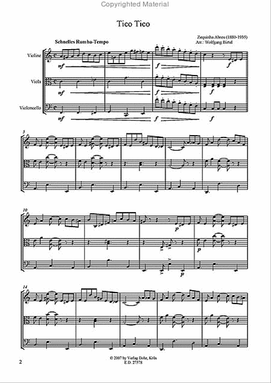 Tico Tico -Rumba- (für Streichtrio) String Trio scores gallery preview page 2