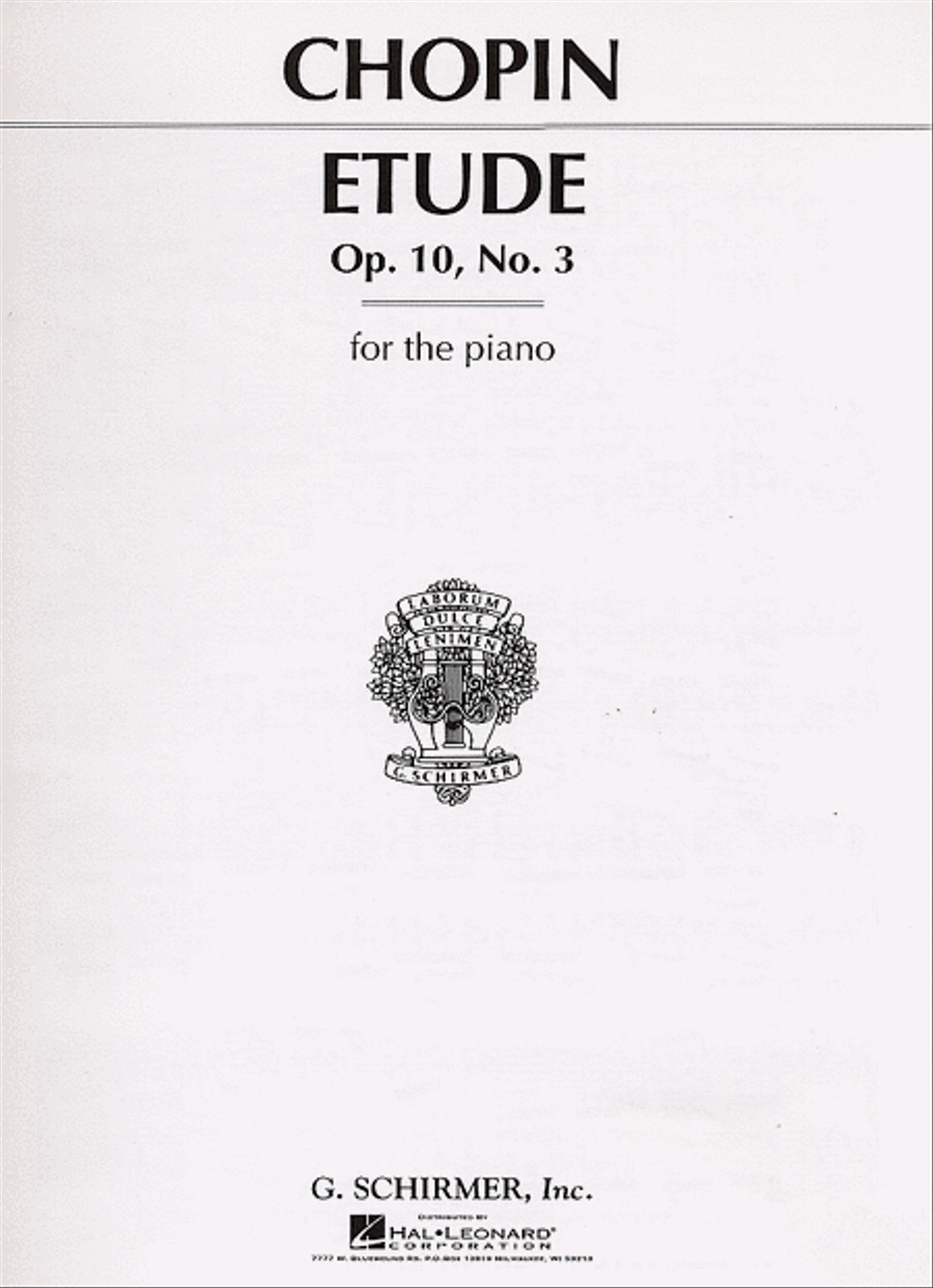 Etude, Op. 10, No. 3 in E Major Piano Method scores gallery preview page 1