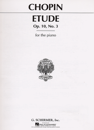 Book cover for Etude, Op. 10, No. 3 in E Major