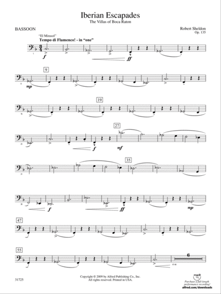 Iberian Escapades: Bassoon Concert Band scores gallery preview page 1